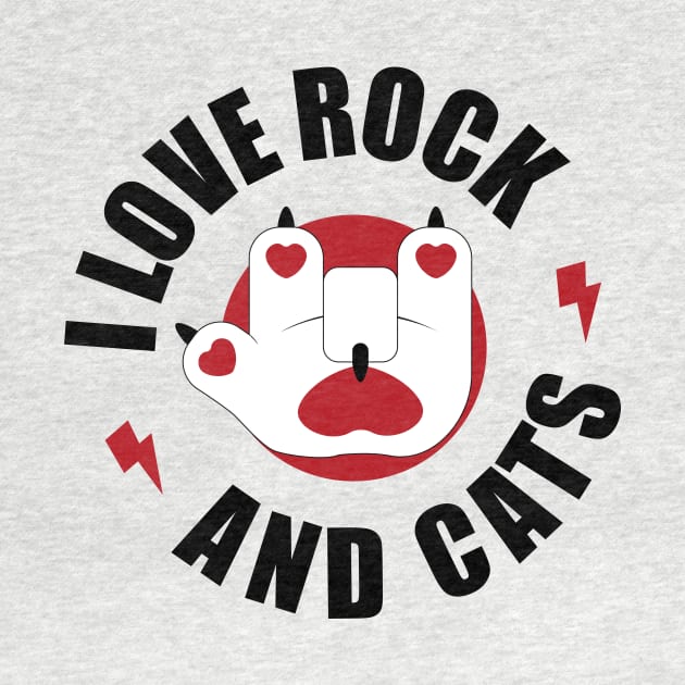 I love Rock and Roll  and Cat White Font by gastaocared